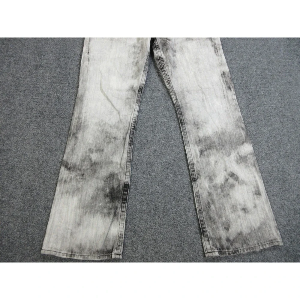 True Religion Ricky Jeans Mens 38x32 Gray Acid Wash Flap Pocket Denim USA